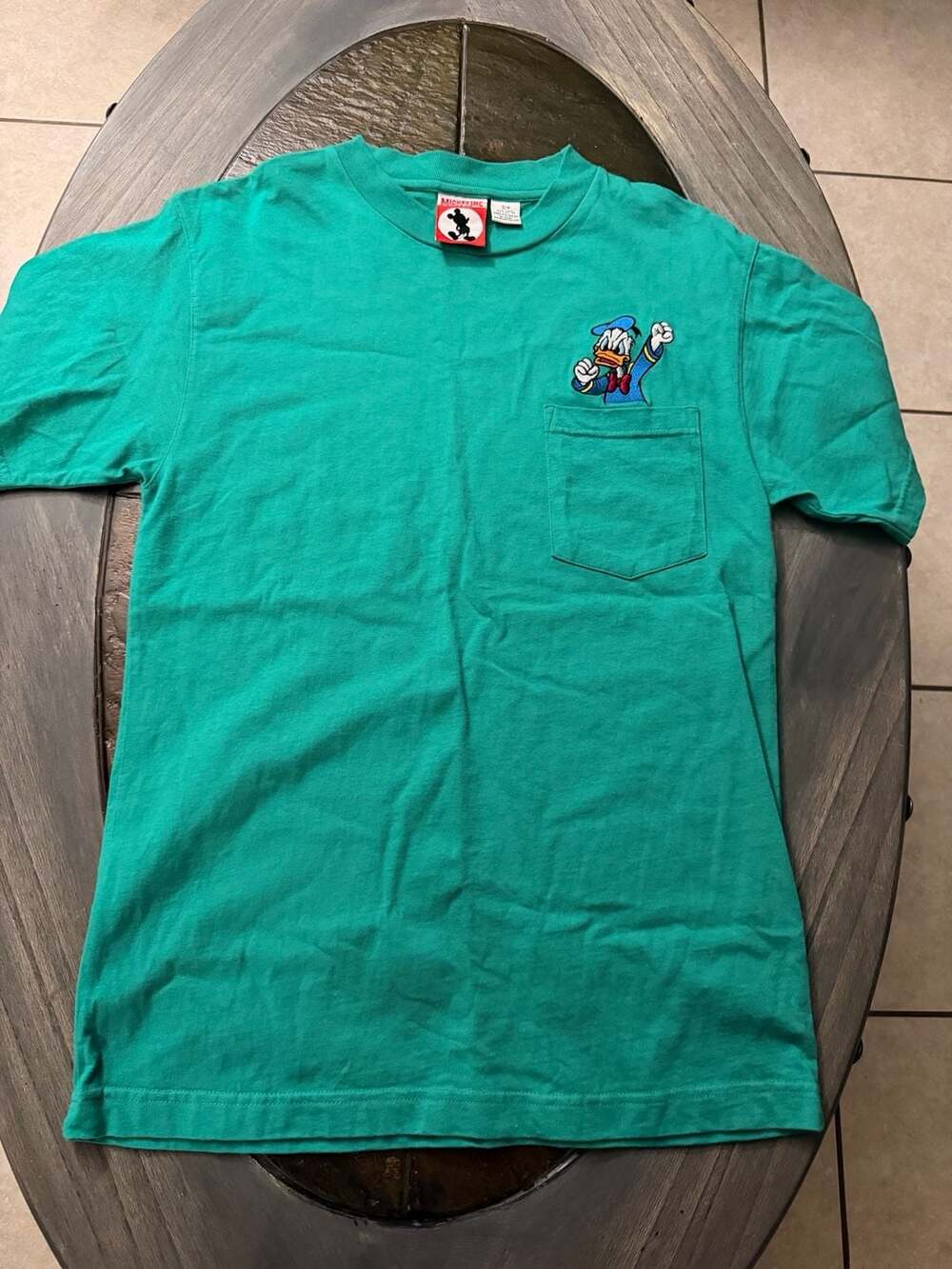 Vintage Mickey Inc. Donald Duck Pocket T-Shirt Green Size S/M